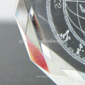 Etched round shape crystal paperweight/3D crystal paperweight